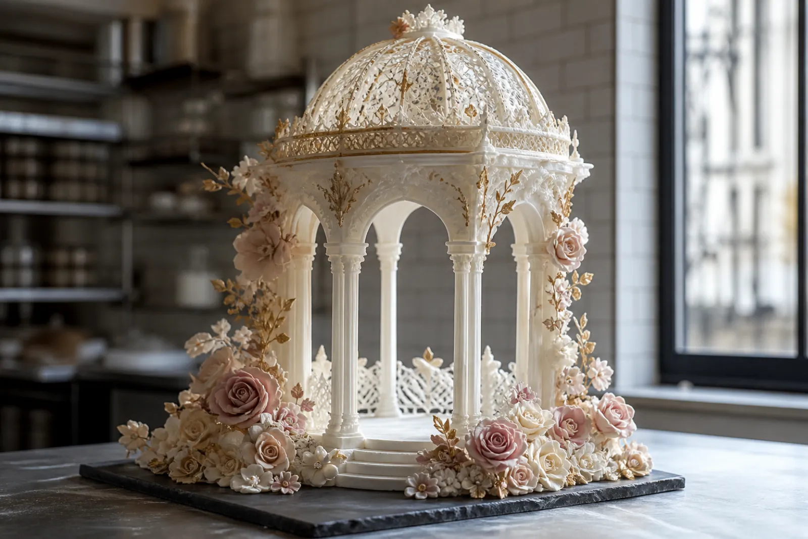 Pastillage- und Zuckerkunst-Werkstücke als Anschauung für Fachbegriffe im Berliner Atelier